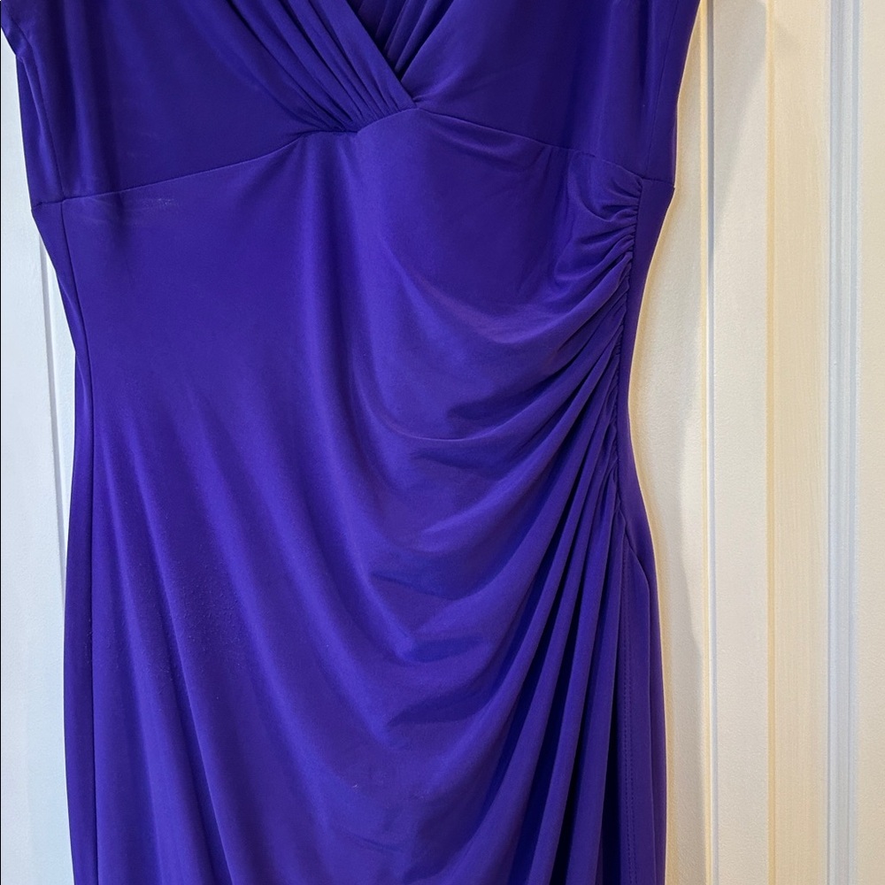 Lauren Ralph Lauren Purple Gathered Side Women's Dress - Picture 6 of 11